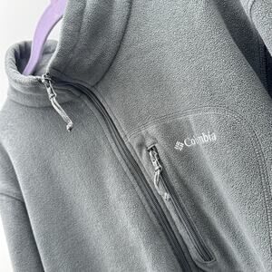 Columbia‎ Fleece Jacket Men's Large Gray Full Zip Outdoor Casual Warm